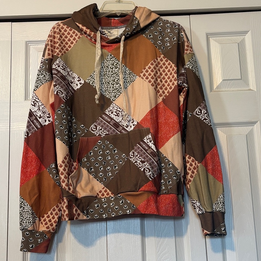 Ampersand Ave Patchwork Pullover Hoodie- Nwot - image 1